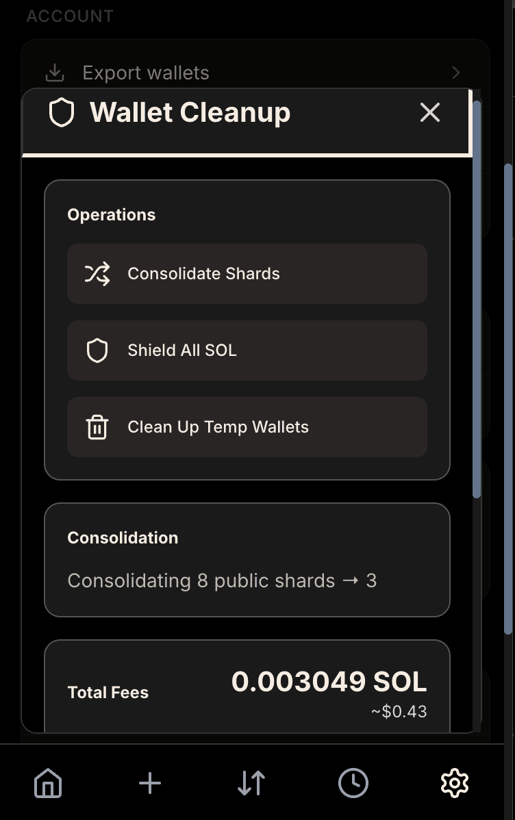 Cleanup page interface showing how to access and run cleanup flows